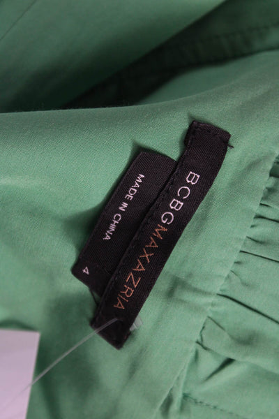 BCBG Max Azria Women Green Strapless Shift Dress Rayon Zip Sleeveless Size 4
