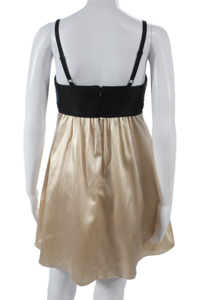 BCBG Max Azria Womens Shift Dress Black Silk Sweetheart Sleeveless Size 2