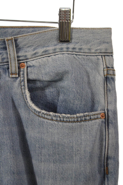 Grlfrnd Womens Straight Jeans Blue High Rise Button 31 Inseam Size 27