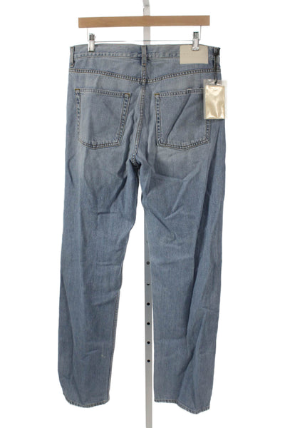 Grlfrnd Womens Straight Jeans Blue High Rise Button 31 Inseam Size 27