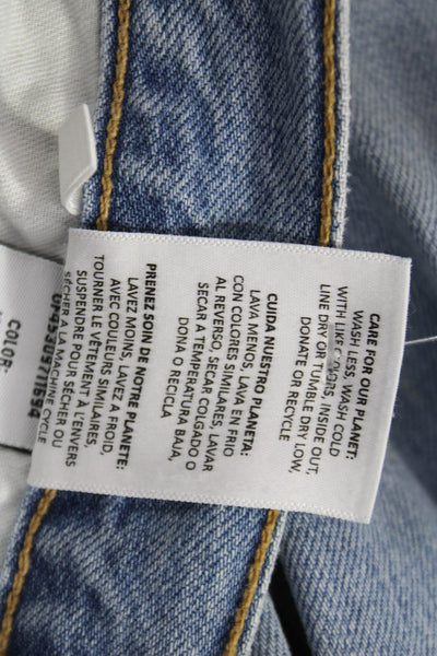 Grlfrnd Womens Straight Jeans Blue High Rise Button 31 Inseam Size 27