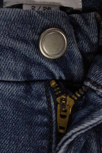Good American Women Wide-Leg Jeans Blue Cotton Blend Button Fly Size 26