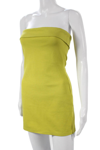 Superdown Womens Bodycon Strapless Green Mini Dress Size XS