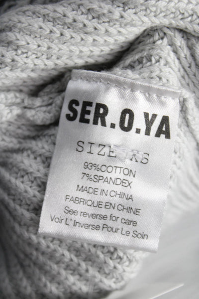Ser.O.Ya Womens Sweater Dress Gray Turtleneck Long Sleeve Cotton Mini Size XS
