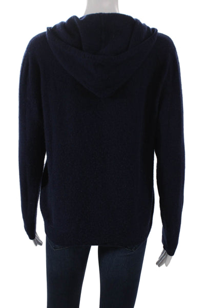 RLX Ralph Lauren Women Cashmere Pullover Hooded Blue Long Sleeve Size L