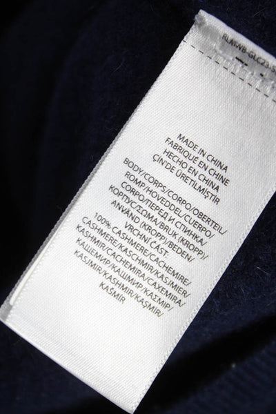 RLX Ralph Lauren Women Cashmere Pullover Hooded Blue Long Sleeve Size L