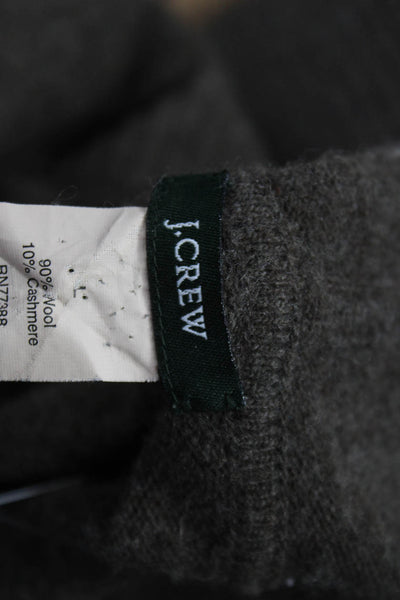 J Crew Womens Collared Wool Pullover Sweater Brown Long Sleeve Size L