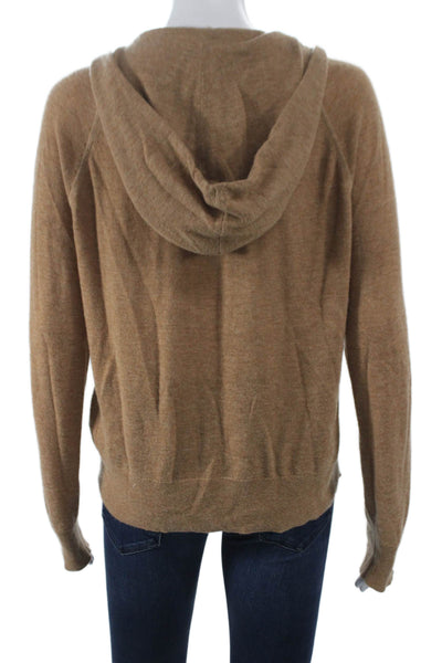 J Crew Womens Cashmere V Neck Pullover Brown Long Sleeve Size M