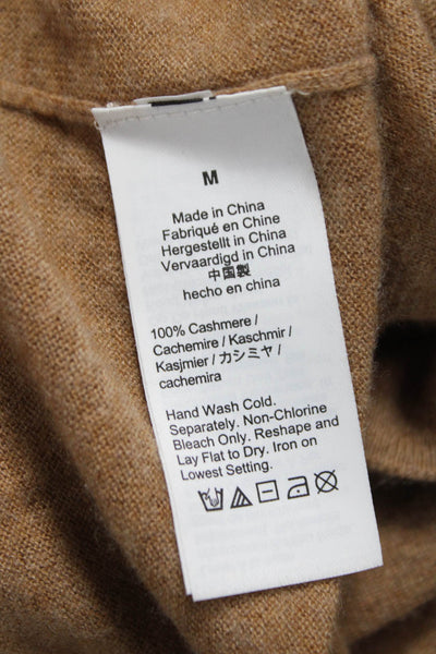 J Crew Womens Cashmere V Neck Pullover Brown Long Sleeve Size M