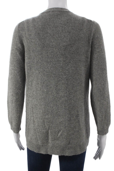 J Crew Women Cashmere Gray V Neck Cardigan Long Sleeve Size L