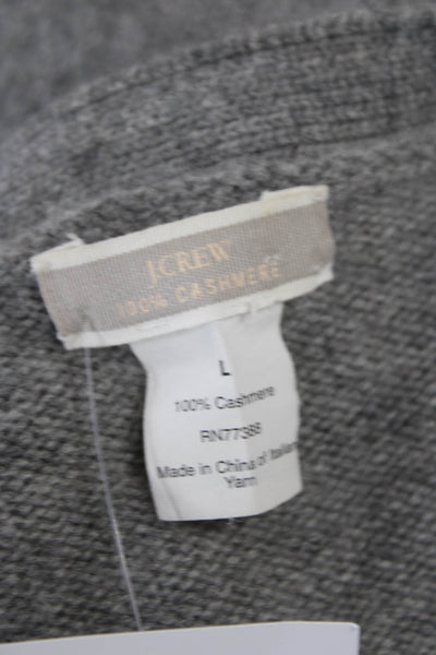 J Crew Women Cashmere Gray V Neck Cardigan Long Sleeve Size L