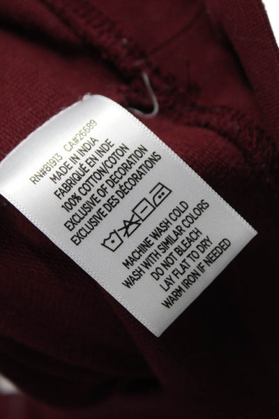 Robert Graham Men Pullover Sweatshirt Red Cotton Skull Graphic Size XL