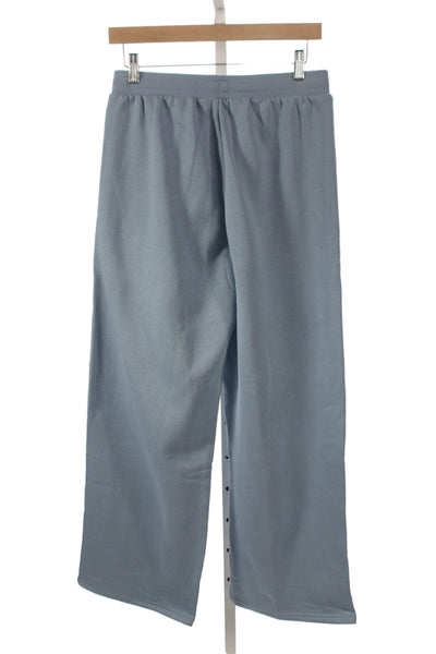 Adidas Girls Drawstring Wide Leg Knit Sweatpants Blue Size 14-15