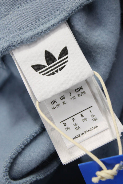 Adidas Girls Drawstring Wide Leg Knit Sweatpants Blue Size 14-15
