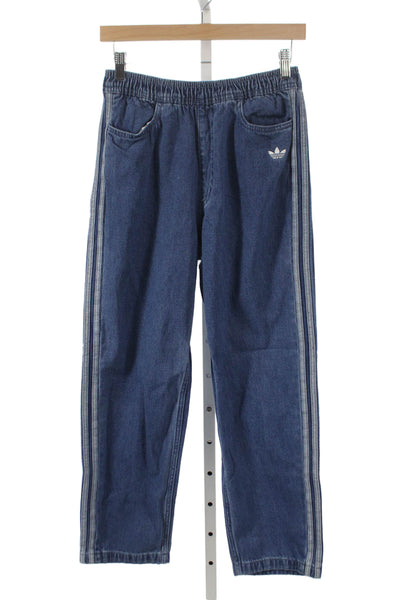 Adidas Girls Drawstring Straight Leg Denim Pants Blue Size 13-14