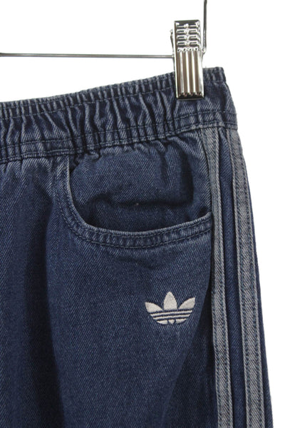Adidas Girls Drawstring Straight Leg Denim Pants Blue Size 13-14