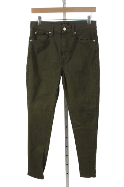 Polo Ralph Lauren Womens Skinny Green Jeans Cotton Inseam 28 Size 29