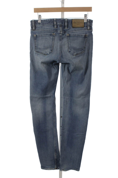 Robert Graham Mens Straight Jeans Blue Cotton Zip Fly Size 29