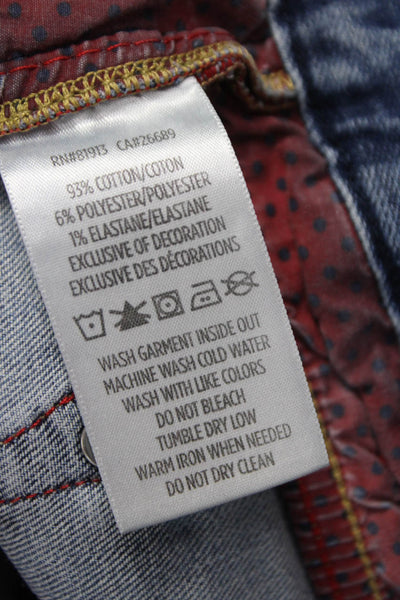 Robert Graham Mens Straight Jeans Blue Cotton Zip Fly Size 29