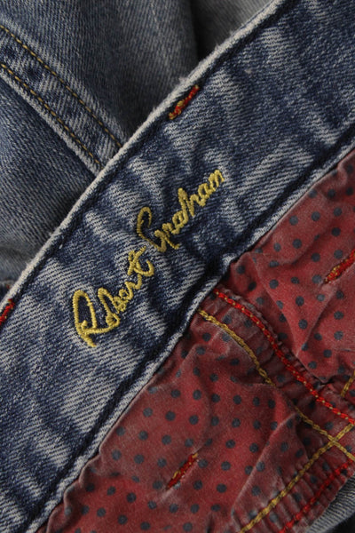 Robert Graham Mens Straight Jeans Blue Cotton Zip Fly Size 29