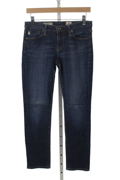 AG Adriano Goldschmied Womens Skinny Jeans Blue Cotton Button Size 28