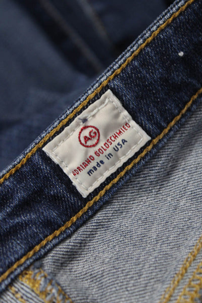 AG Adriano Goldschmied Womens Skinny Jeans Blue Cotton Button Size 28