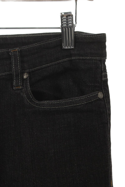 Eileen Fisher Women Straight Jeans Black Cotton Blend Mid Rise 28in Size 6P