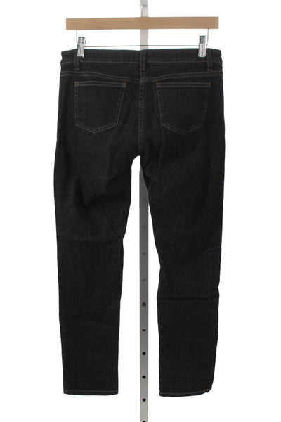 Eileen Fisher Women Straight Jeans Black Cotton Blend Mid Rise 28in Size 6P