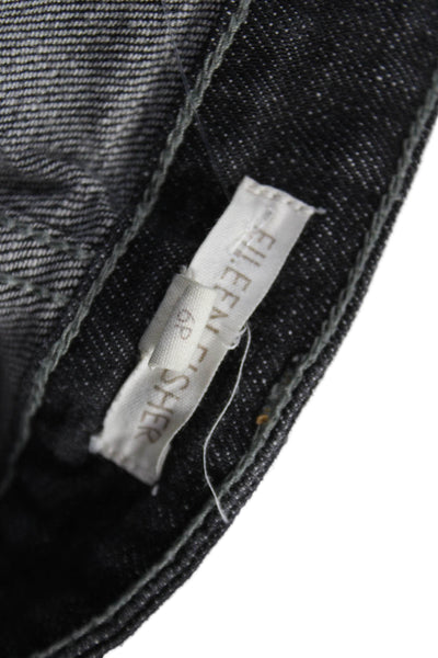 Eileen Fisher Women Straight Jeans Black Cotton Blend Mid Rise 28in Size 6P