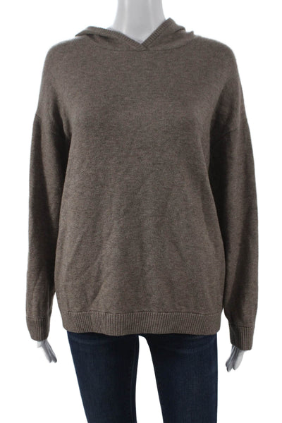 TKEES Women Viscose V Neck Pullover Brown Long Sleeve Size M