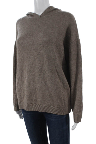 TKEES Women Viscose V Neck Pullover Brown Long Sleeve Size M