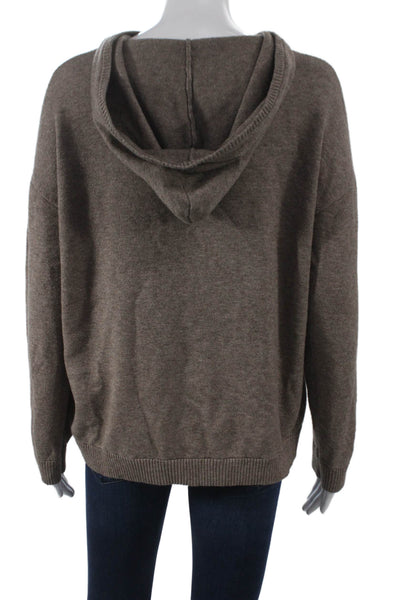 TKEES Women Viscose V Neck Pullover Brown Long Sleeve Size M
