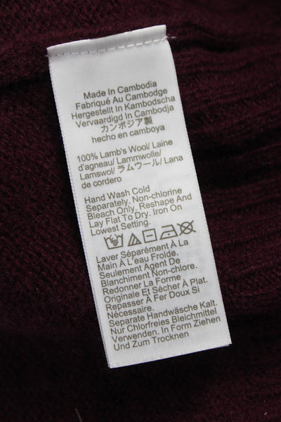 J Crew Womens Lambs Wool Crewneck Pullover Purple Short Sleeve Size S