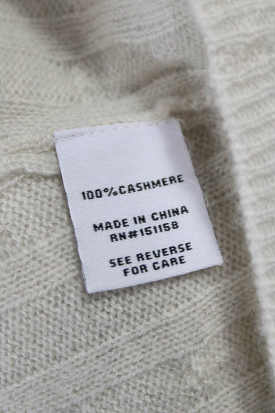 525 Womens Cashmere Cable Knit Scoop Neck Sleeveless Vest Beige Size M