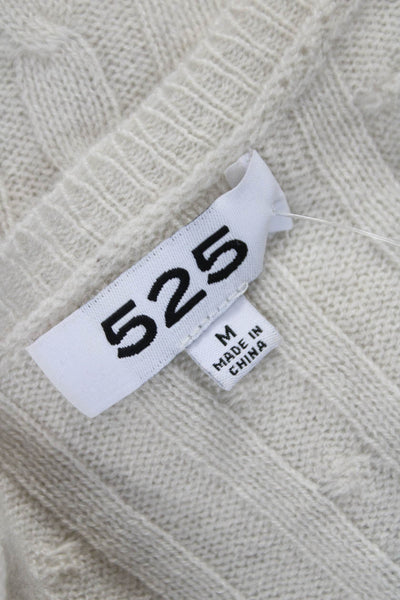 525 Womens Cashmere Cable Knit Scoop Neck Sleeveless Vest Beige Size M