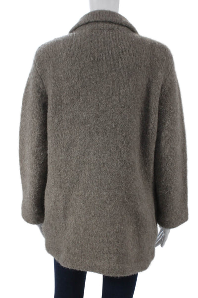 Demylee Womens Pea Coat Gray Yak Button Long Sleeve Size XS