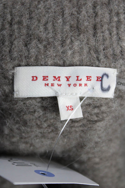 Demylee Womens Pea Coat Gray Yak Button Long Sleeve Size XS