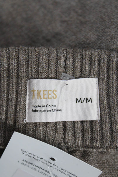 TKEES Women Brown Viscose Drawstring Sweatpants Size M