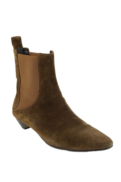 Le Monde Beryl Womens Suede Pointed Toe Ankle Boots Brown Size 8
