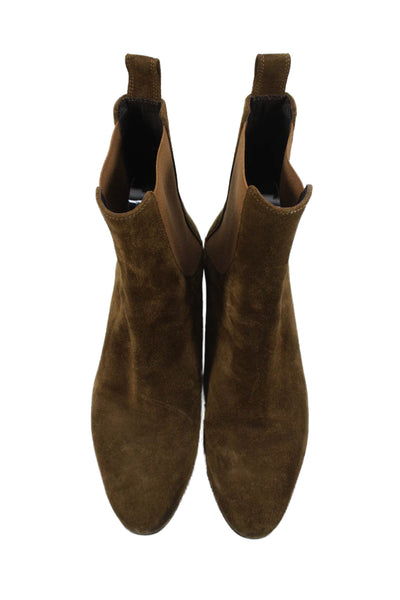 Le Monde Beryl Womens Suede Pointed Toe Ankle Boots Brown Size 8