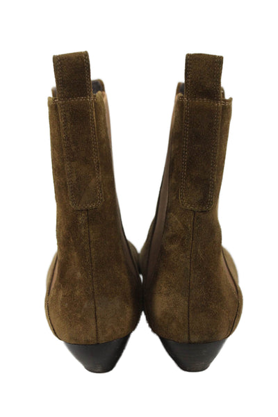 Le Monde Beryl Womens Suede Pointed Toe Ankle Boots Brown Size 8
