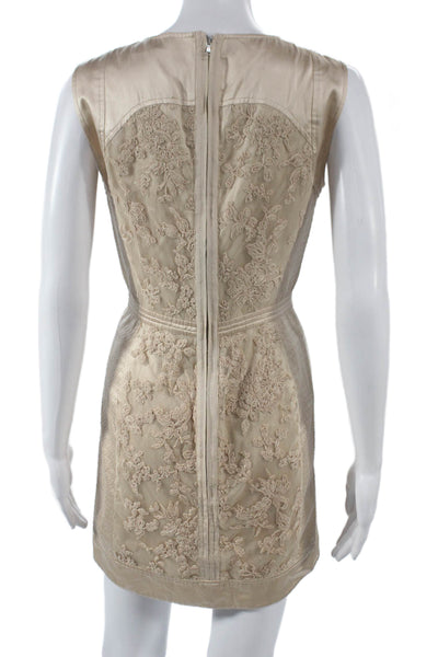 BCBGMAXAZRIA Women Sheath Floral Silk Knee Length Sleeveless Dress Size 2