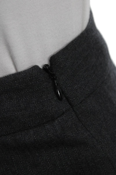 Theory Womens Herringbone Wool Straight Pencil Mini Skirt Gray Size 0