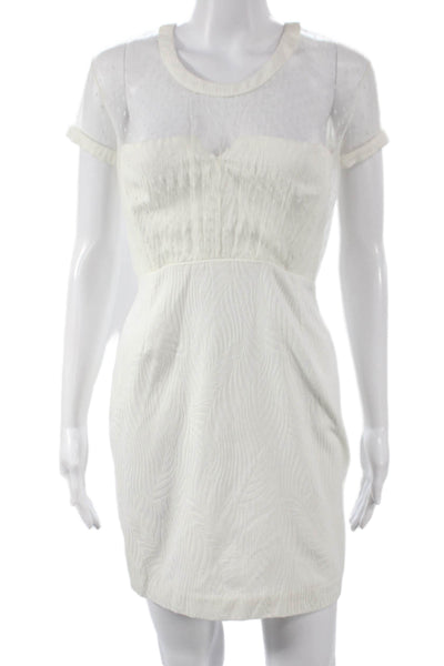 The Kooples Womens Sheath Dress White Polka Dot Mini Size 36