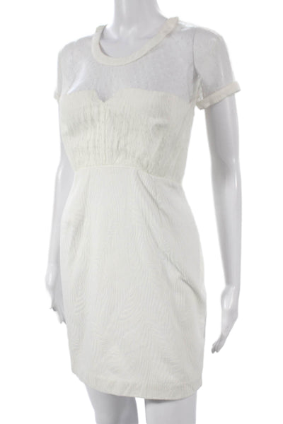 The Kooples Womens Sheath Dress White Polka Dot Mini Size 36