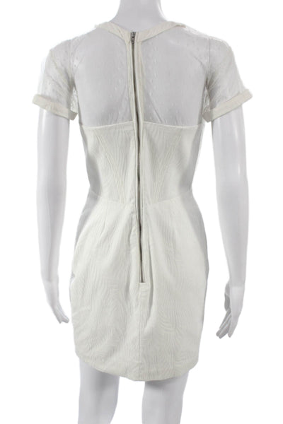 The Kooples Womens Sheath Dress White Polka Dot Mini Size 36