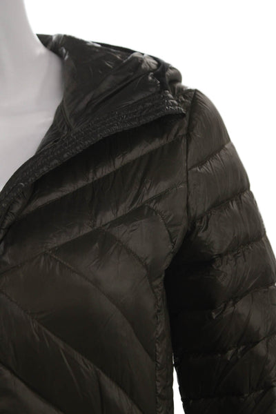 Michael Michael Kors Womens Puffer Jacket Green Nylon Zip Long Sleeve Size S
