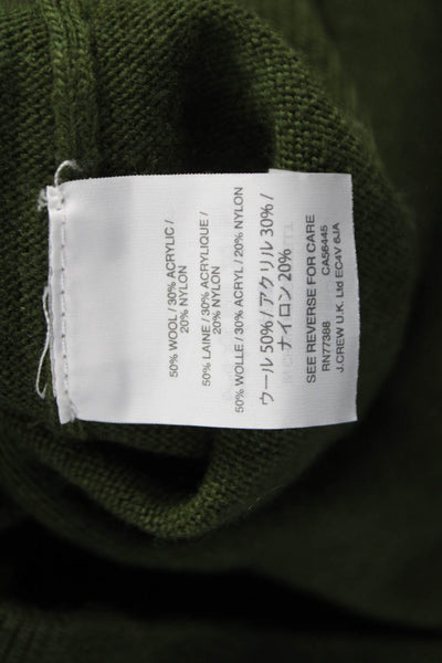 J Crew Womens Pullover Sweater Green Wool Crew Neck Long Sleeve Size S