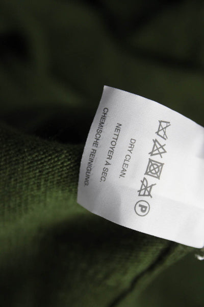 J Crew Womens Pullover Sweater Green Wool Crew Neck Long Sleeve Size S