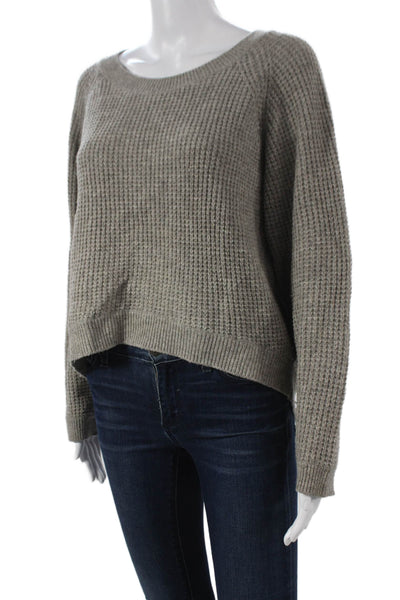 Vince Womens Yak Round Neck Pullover Sweater Gray Size S